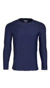 Vilebrequin Long-sleeve Turtle-accented Rash Guard Tee In Bleu Marine