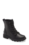 Sorel Women's Lennox Leather Combat Boots In Black