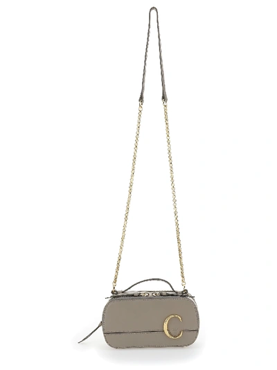 Chloé Mini  C Vanity Bag In Motty Grey