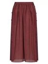 FENDI Plaid Button Silk Skirt
