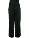 MSGM HIGH-WAISTED WIDE LEG TROUSERS