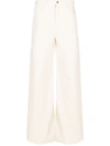 Attico Hoch Sitzende Schlagjeans In White