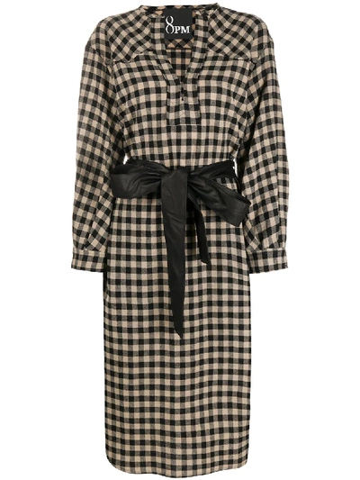 8pm Plaid Print Dress In Black