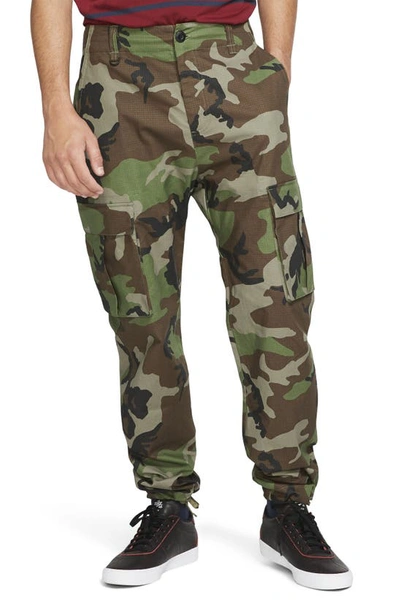 Nike Sb Flex Ftm Men's Camo Skate Cargo Pants In Medium Olive