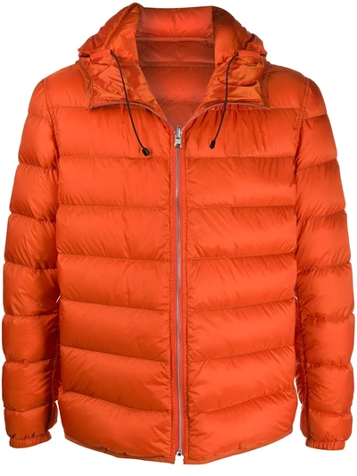 Ten C Zipped Padded Jacket In Orange