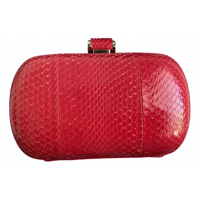 Pre-owned Max Mara Red Python Clutch Bag