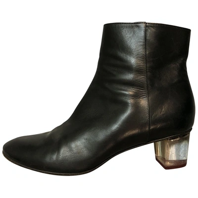 Pre-owned Dries Van Noten Black Leather Ankle Boots