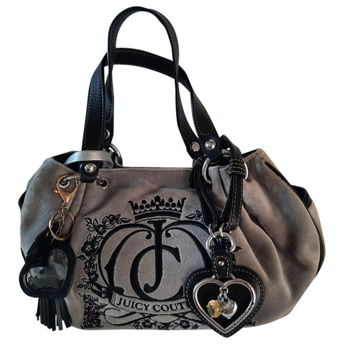 Pre-Owned Juicy Couture Grey Velvet Handbag | ModeSens