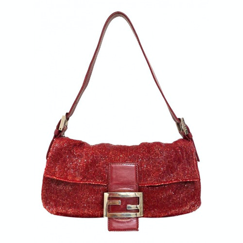 Pre-Owned Fendi Baguette Red Glitter Handbag | ModeSens