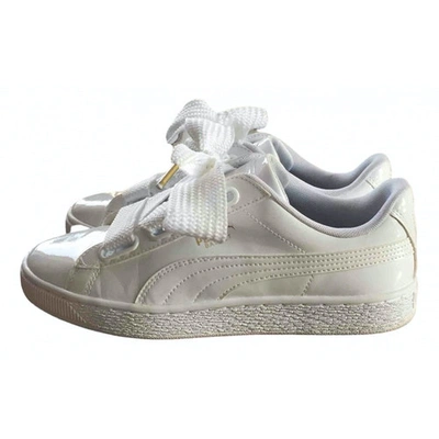 Pre-owned Puma White Patent Leather Trainers