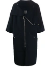 RICK OWENS OVERSIZED HIGH-NECK CASHMERE COAT