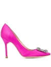 MANOLO BLAHNIK HANGISI 105MM SILK PUMPS