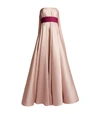 ALEXIS MABILLE BELTED STRAPLESS GOWN,15732696