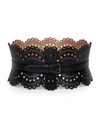 Alaïa Women's Scalloped Leather Corset Belt In Noir