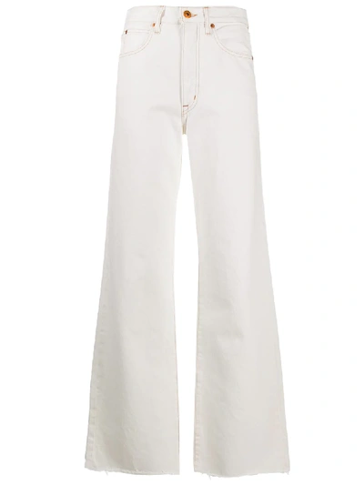 Slvrlake Grace Frayed High-rise Flared Jeans In White
