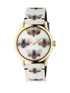 GUCCI G-TIMELESS GOLDTONE PVD CASE 38MM BEES AND BUTTERFLY HOLOGRAM WATCH,0400012895571