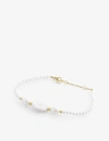 ANISSA KERMICHE CAVIAR PEBBLE GOLD-PLATED SILVER AND FRESHWATER-PEARL BRACELET,R03652305