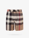 Burberry Boxer Swim Checkered Pattern Pockets Zip In Beige