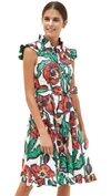 La Doublej Short And Sassy Dress In Big Blooms Bianco In Big Blooms Bianco