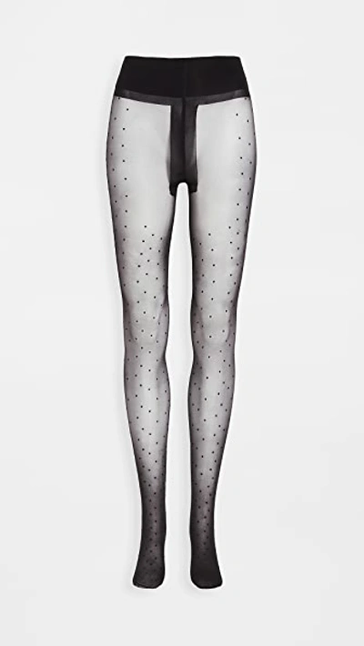 Stems Paris Edit - Sheer & Double Dots Tights In Black