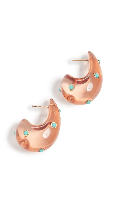 Lizzie Fortunato Arp Acrylic & Turquoise Abstract Teardrop Post Earrings In Neutral