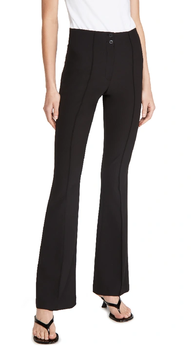 Atm Anthony Thomas Melillo Stretch High Waist Flare Trousers In Black