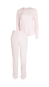 EMERSON ROAD FUZZY LUXE WAFFLE CREW PANTS SET