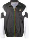 Puma Rear Logo Print Jacket In Black