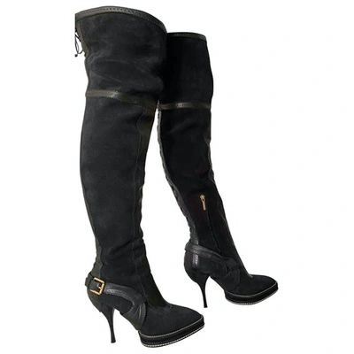 Pre-owned Dior Black Suede Boots