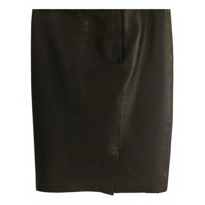 Pre-owned Gucci Black Leather Skirt