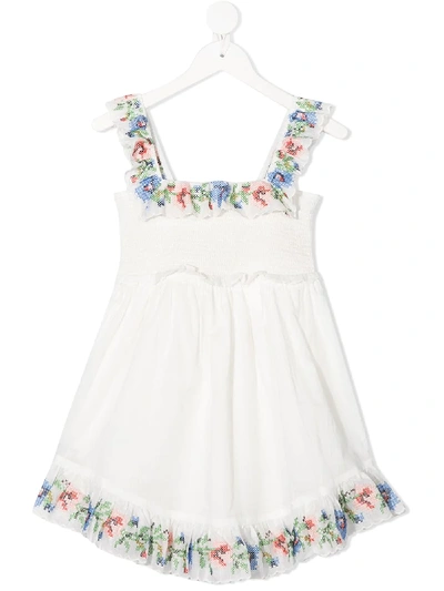 Zimmermann Kids' Little Girl's & Girl's Juliette Cross Stitch Dress In Ivory