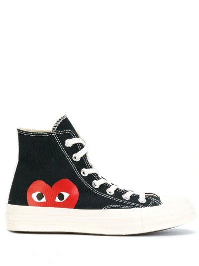 Comme Des Garçons Play X Converse Red Heart Chuck Taylor All Star '70 In Black