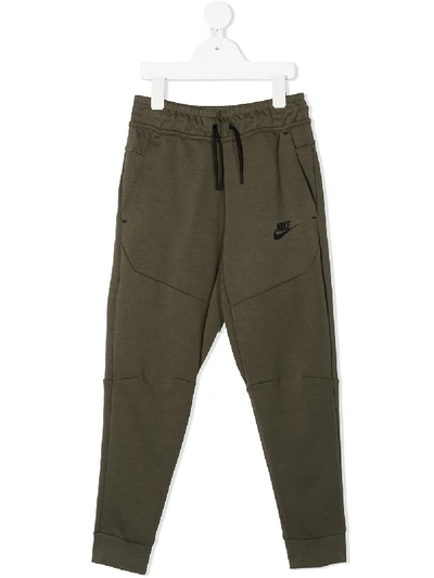 Nike Kids' Logo-print Track Trousers In Green