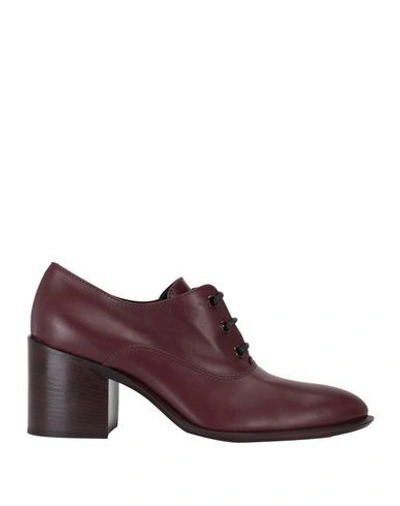 Celine Laced Shoes In Maroon