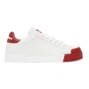 DOLCE & GABBANA WHITE & RED PORTOFINO SNEAKERS