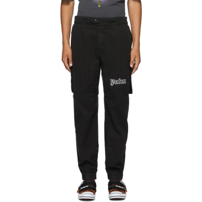 Palm Angels Logo-print Cargo Trousers In Black