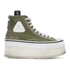 R13 GREEN & WHITE PLATFORM HIGH TOP trainers
