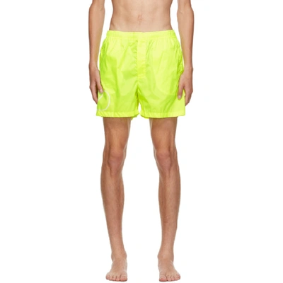 Valentino Vlogo Print Swim Shorts In Yellow