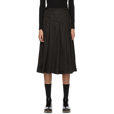 Moncler Black Technical Pleated Skirt In Schwarz
