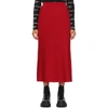 BALENCIAGA RED PLEATED ELASTICIZED WAIST SKIRT