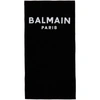 BALMAIN BLACK & WHITE LOGO BEACH TOWEL