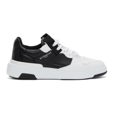 Givenchy White & Black Asymmetric Wing Low Sneakers