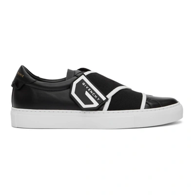 Givenchy Black Crossed Strap Urban Knots Sneakers In 001-black