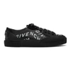 GIVENCHY BLACK REFRACTED LOGO TENNIS SNEAKERS
