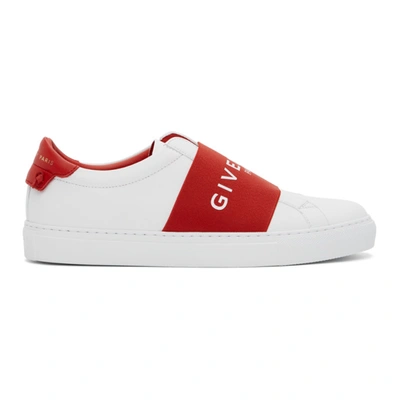 Givenchy White & Red Elastic Urban Street Trainers