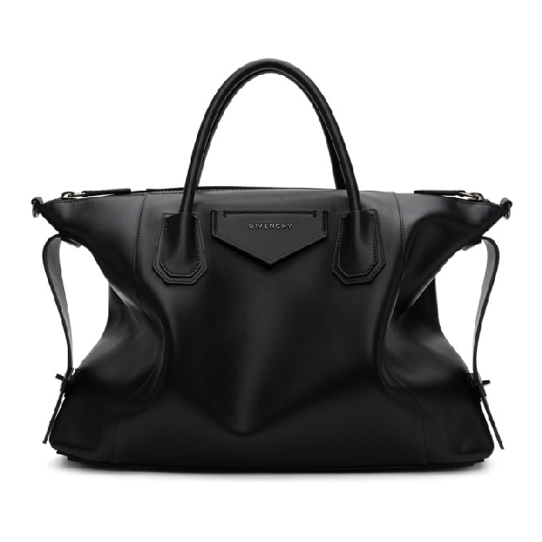 Givenchy Antigona Soft Medium Leather Bag In 001 Black | ModeSens