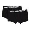 DSQUARED2 DSQUARED2 TWO-PACK BLACK LOGO BOXER BRIEFS