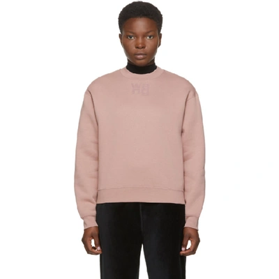 Alexander Wang T Foundation Terry Crew Neck Sweatshirt In 260 Rose Be