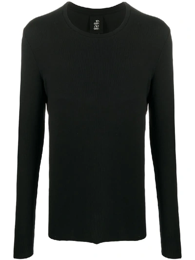 Thom Krom Ribbed Crew Neck Top In Black