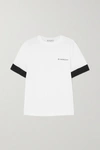 GIVENCHY TWO-TONE POPLIN-TRIMMED PRINTED COTTON-JERSEY T-SHIRT